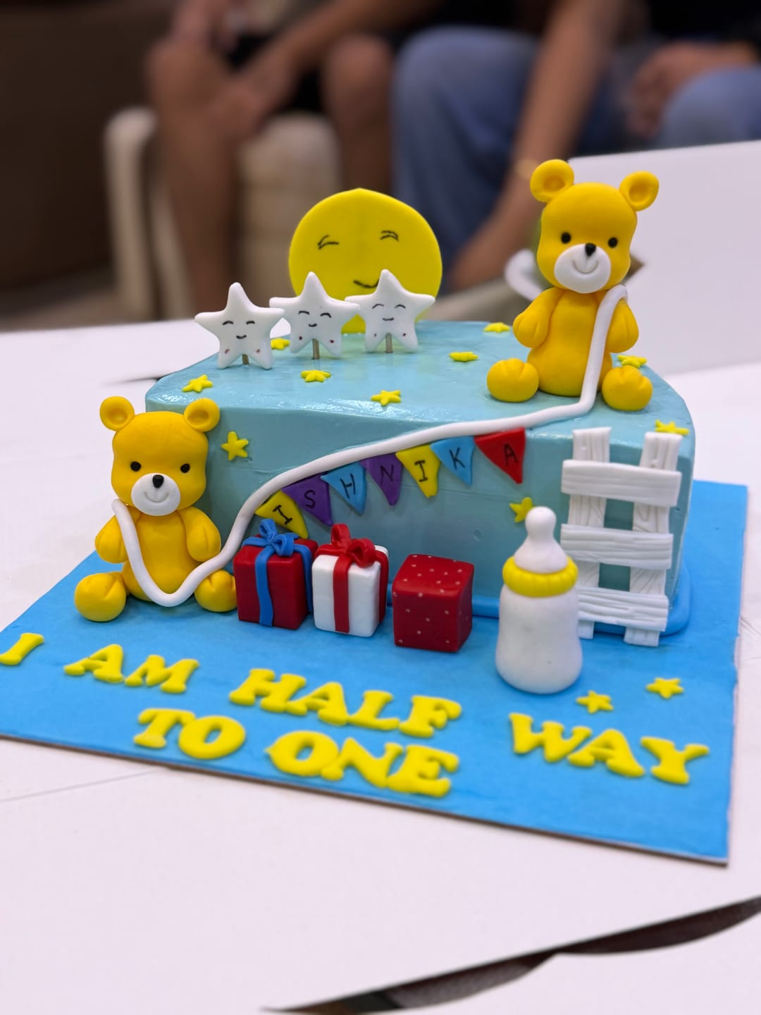 Customer photo review of Teddy 6 Months Cake