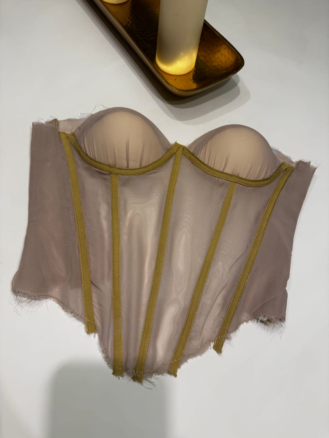 Customer photo review of Beige chiffon