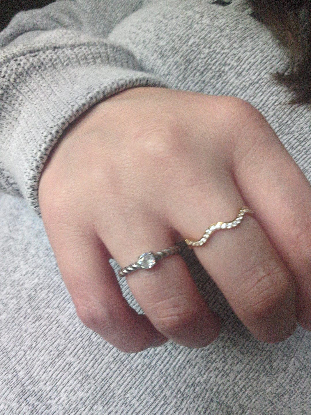 Customer photo review of Zenya Crystal & Gold Wave Ring