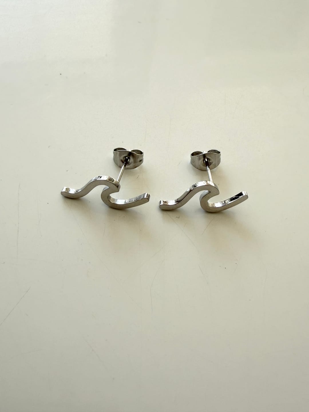 Customer photo review of Wave Earrings - silver & gold
