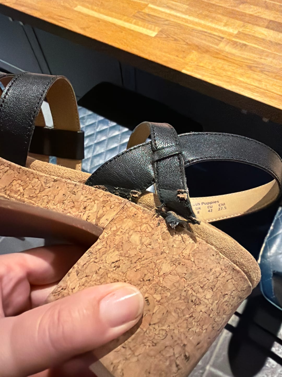 Customer photo review of Black Poppy Fisherman Sandals