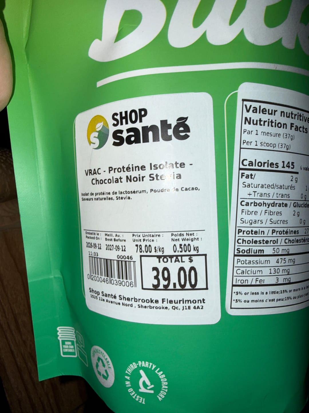 Customer photo review of VRAC - Protéine Isolate - 1lb