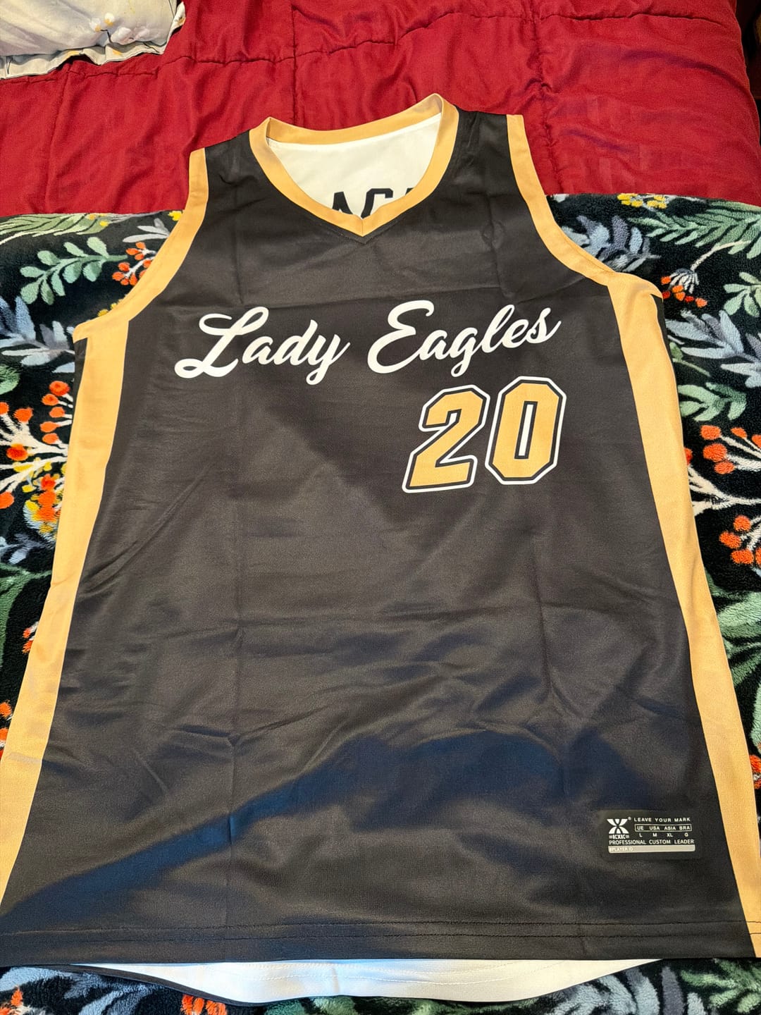 Customer photo review of Custom Black White-Khaki Double Side Tops Athletic Basketball Jersey