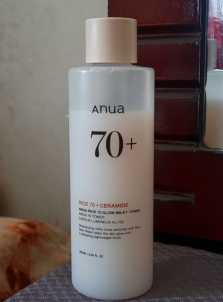 Customer photo review of مجموعة الأرز والسيراميد المرطبة (تونر + بودرة + سيروم) – أنوا