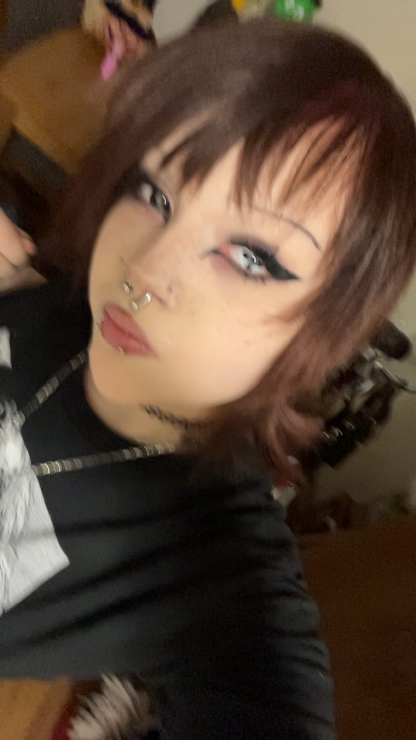 Customer photo review of Halloween black block Prescription Colored Contact Lenses