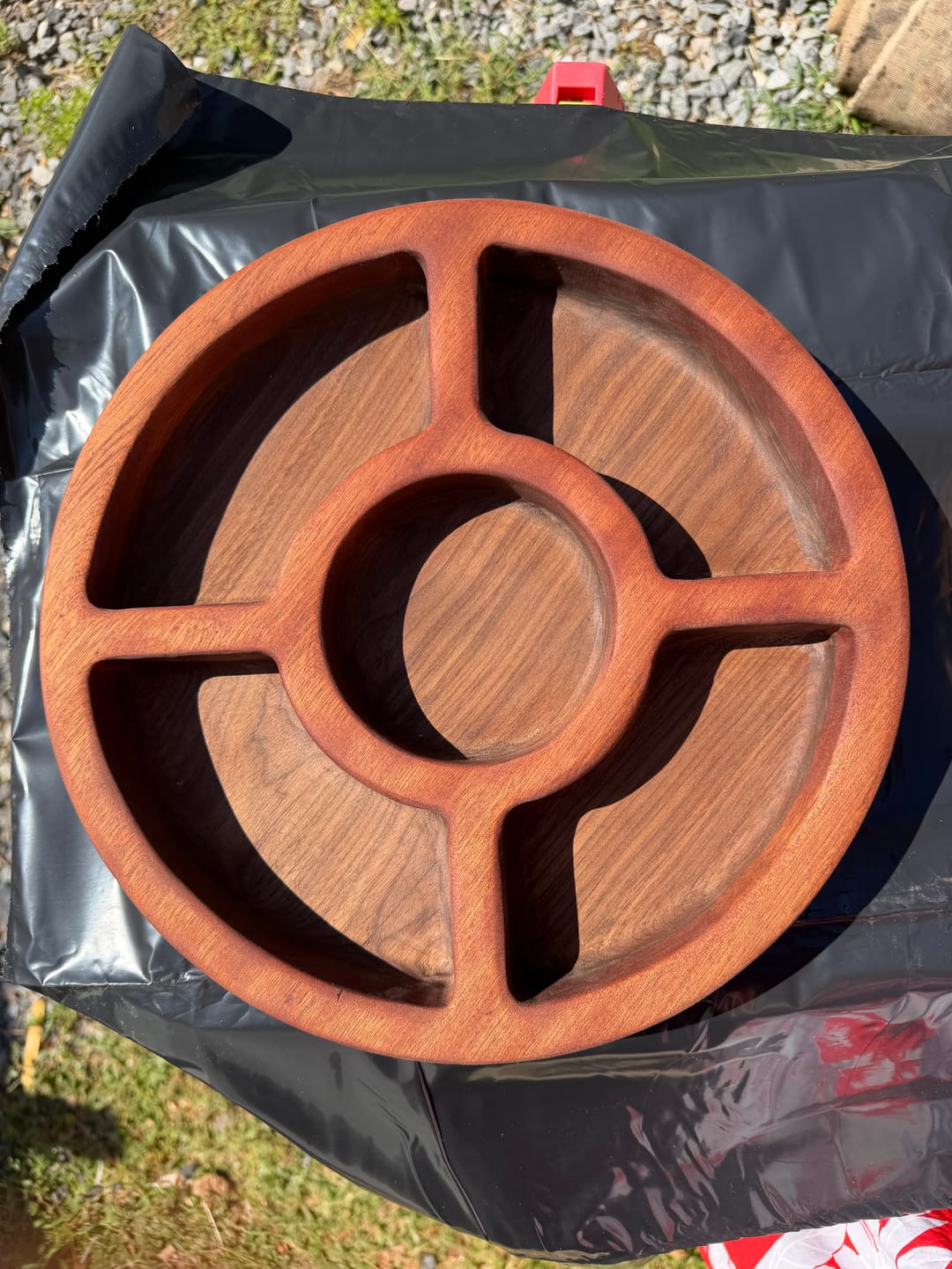 Customer photo review of 11.75x11.75" Five Pocket Tray 10 Acrylic Router Template