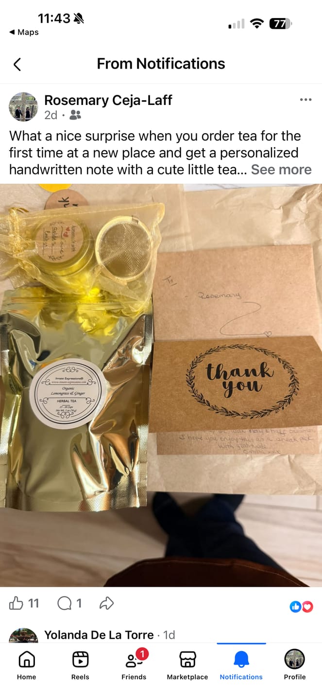 Customer photo review of Organic Lemongrass & Ginger Tea  - FULL SIZE Pouch - 2oz