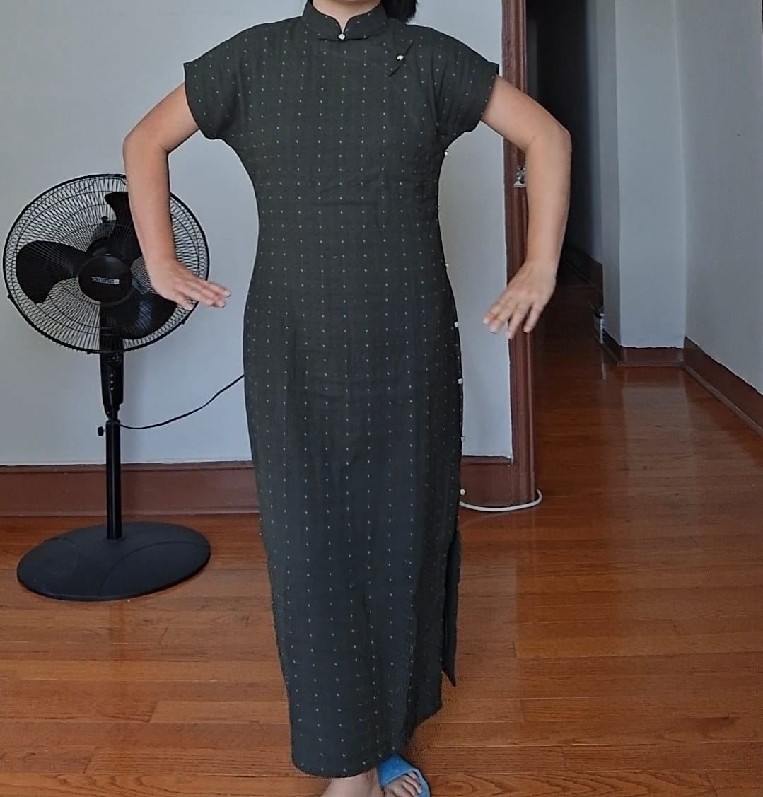 Customer photo review of Suya 素雅 Simple Elegance Republic of China Dotted Stripes Pure Cotton Short Sleeve Qipao