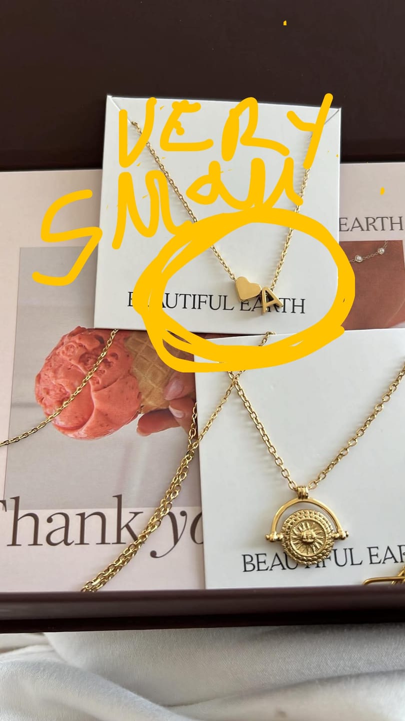 Customer photo review of Forever Love & Letter Gold Necklace