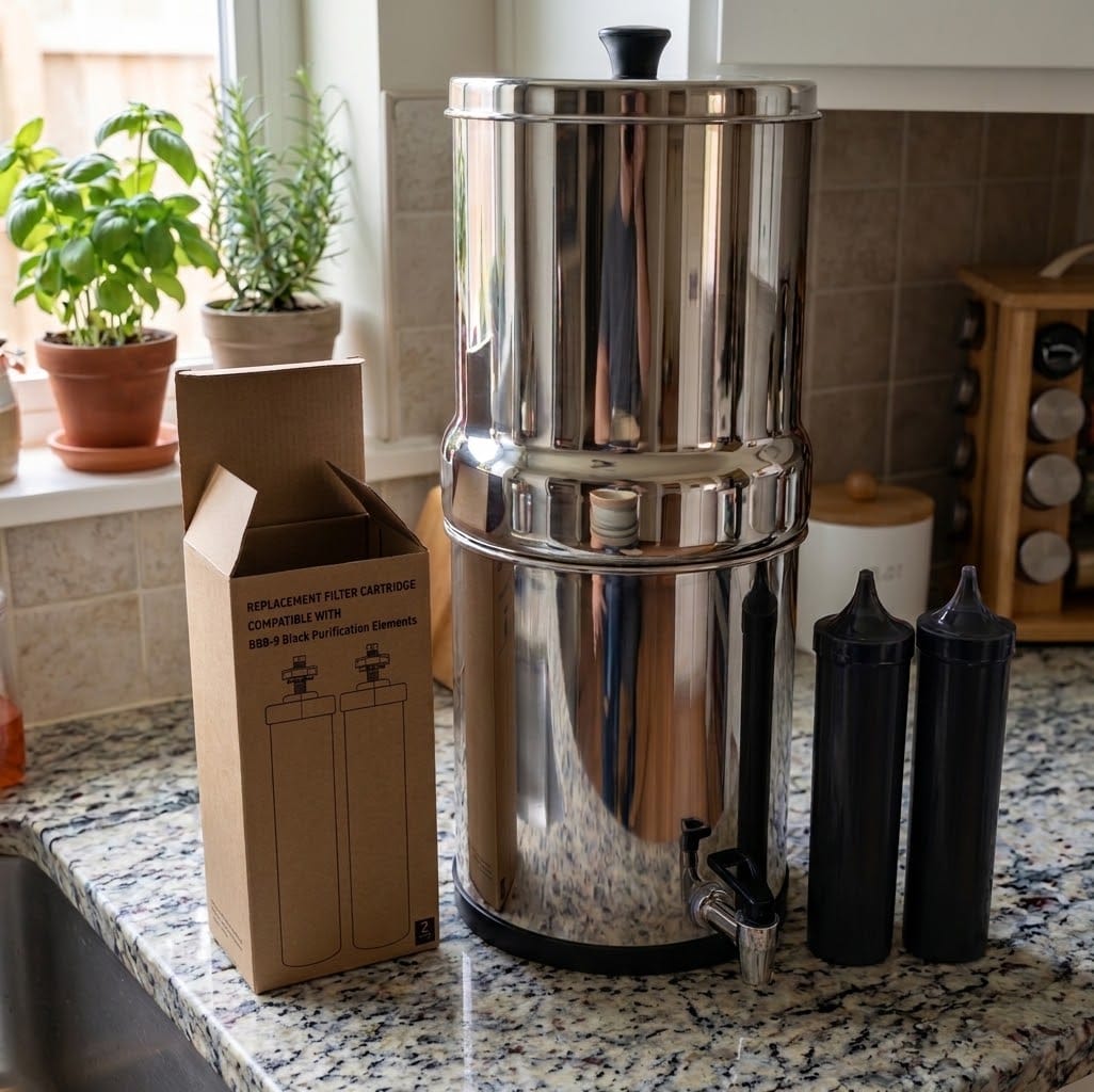 Customer photo review of Purroa Countertop Water Filter – Stainless Steel