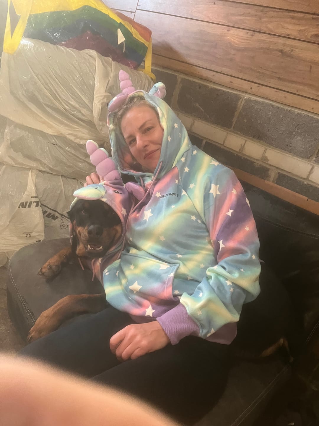 Customer photo review of Halloween Human Hoodie - Unicorn