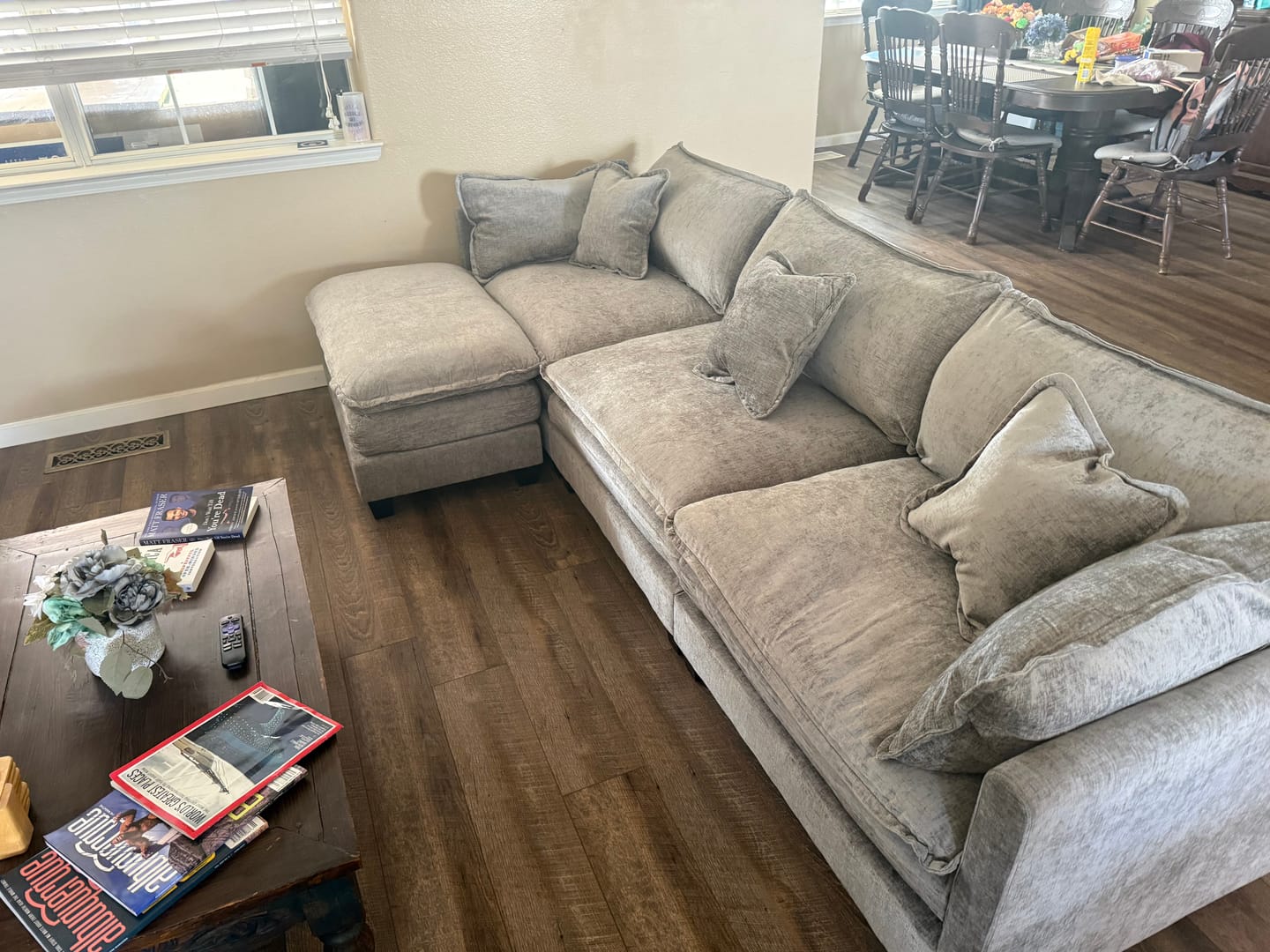 Customer photo review of 149.2 Inch Cloudy Luxury Thickened Cushion Modular Sofa