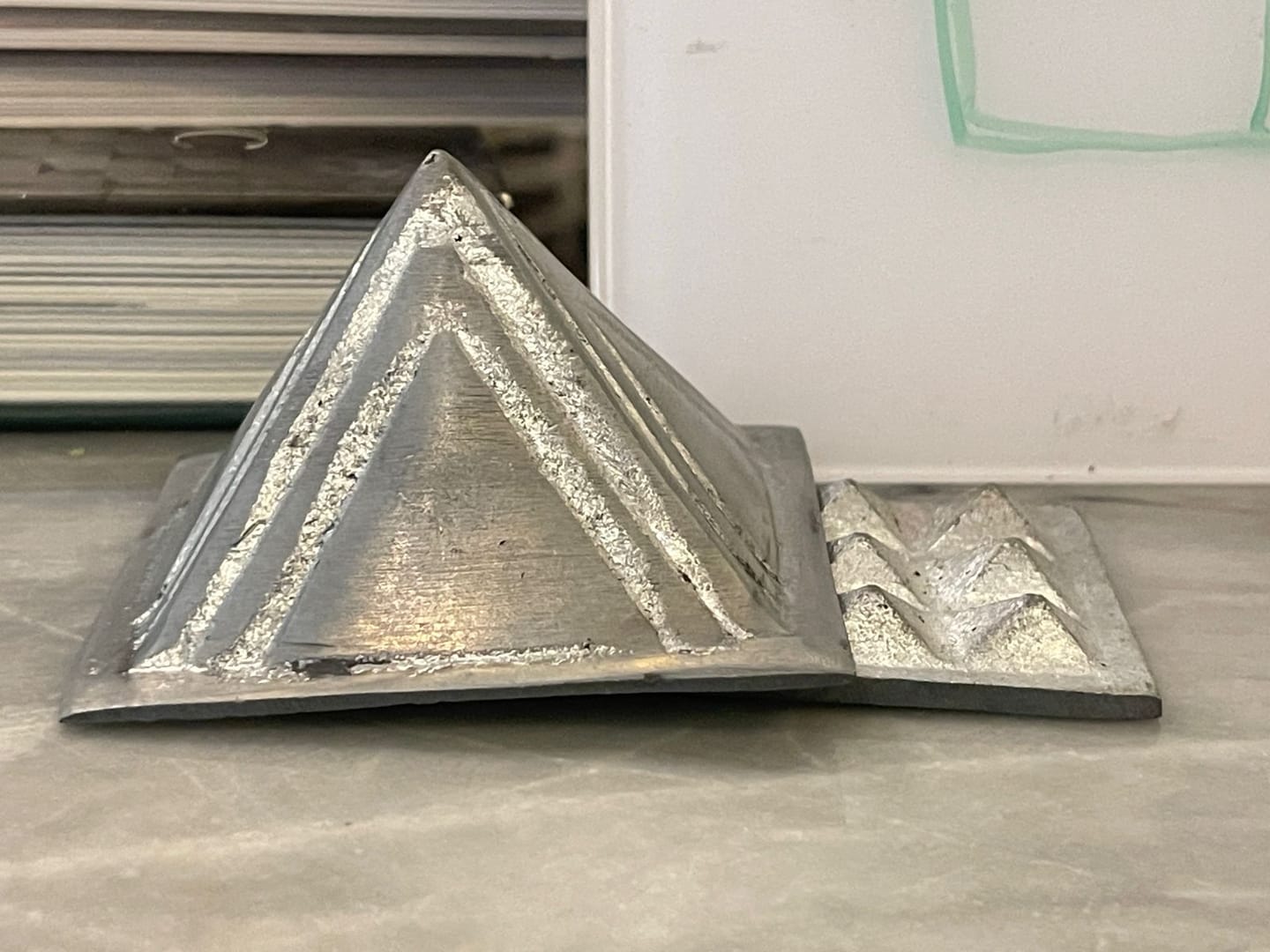 Customer photo review of 2-Layer Aluminium Pyramid Vastu Remedy for Health, Wealth and Positive Energy Balance for Home Entrance, Main Door and Kitchen Placement | 7.6 cm | 110 g