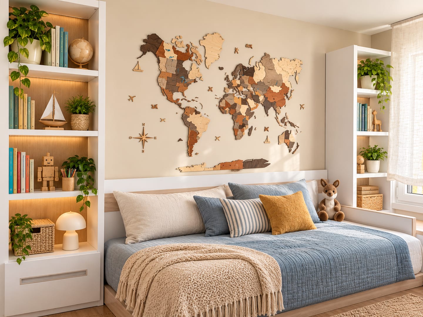 Customer photo review of 3D Wooden World Map Multicolor