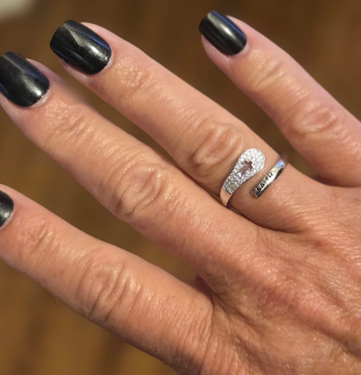 Customer photo review of "FAITH" Handmade Christian Family Ring in Zircon & 925 Sterling Silver (GIFTING OFFER)