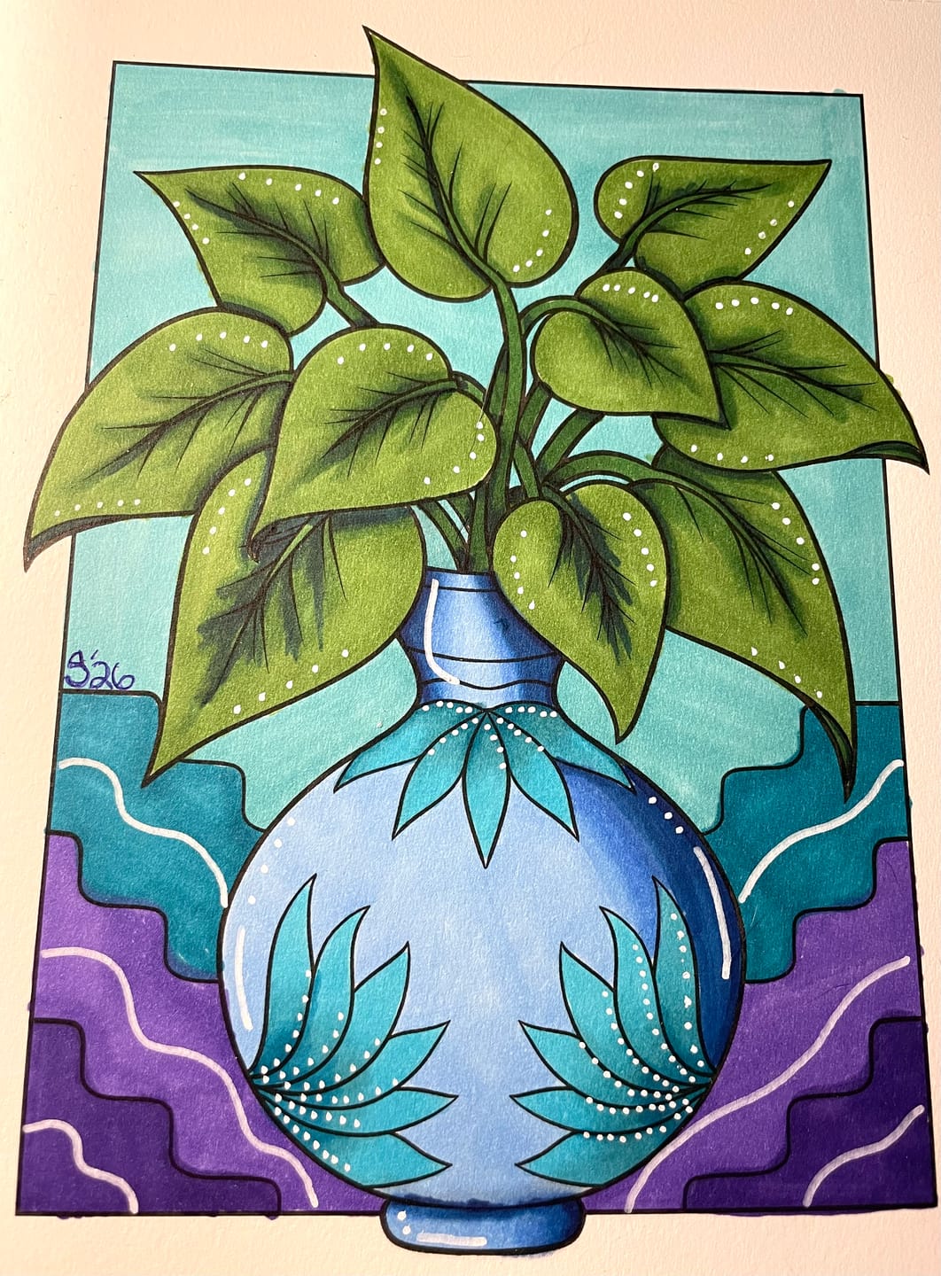 Customer photo review of Ohuhu x Jade Summer Alcohol Markers & Coloring Book Set, 47 Colors + 1 Colorless Blender, Honolulu B, Brush & Fine Dual Tips