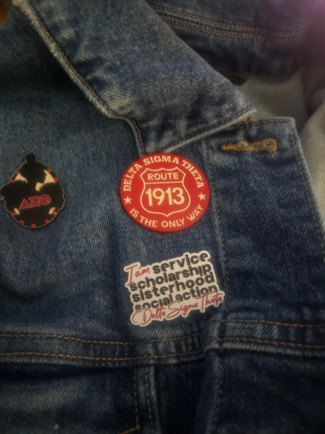 Customer photo review of I am Service Lapel Pin