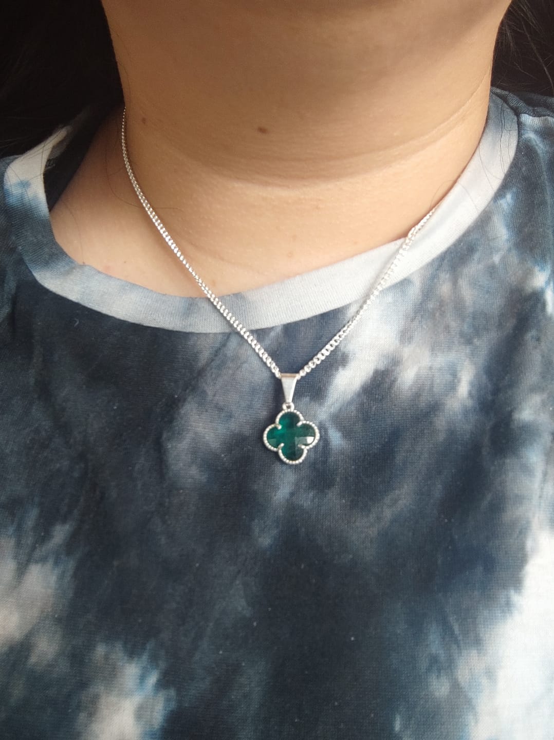 Customer photo review of Lucky Clover Pendant - Verde