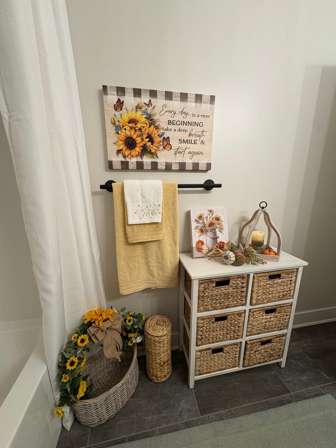 Customer photo review of Every Day is a New Beginning, Butterfly and Sunflower, Wall Art Canvas
