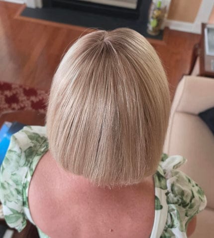 Customer photo review of Breathable High Quality Hair Topper with Bangs for Women