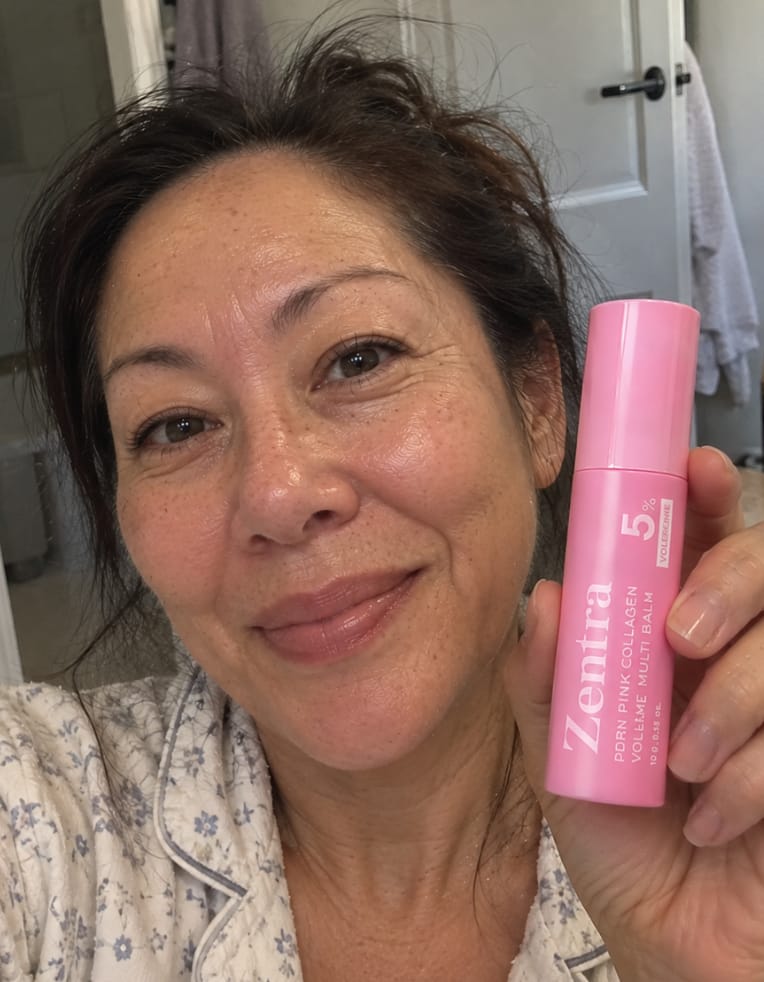 Customer photo review of pink collagen balm