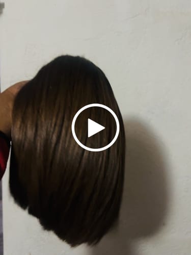Customer video review of Vietnamese Super Double Drawn Bone Straight Hand Made 2x6 Closure 10" Ombre Chocolate Brown Wig