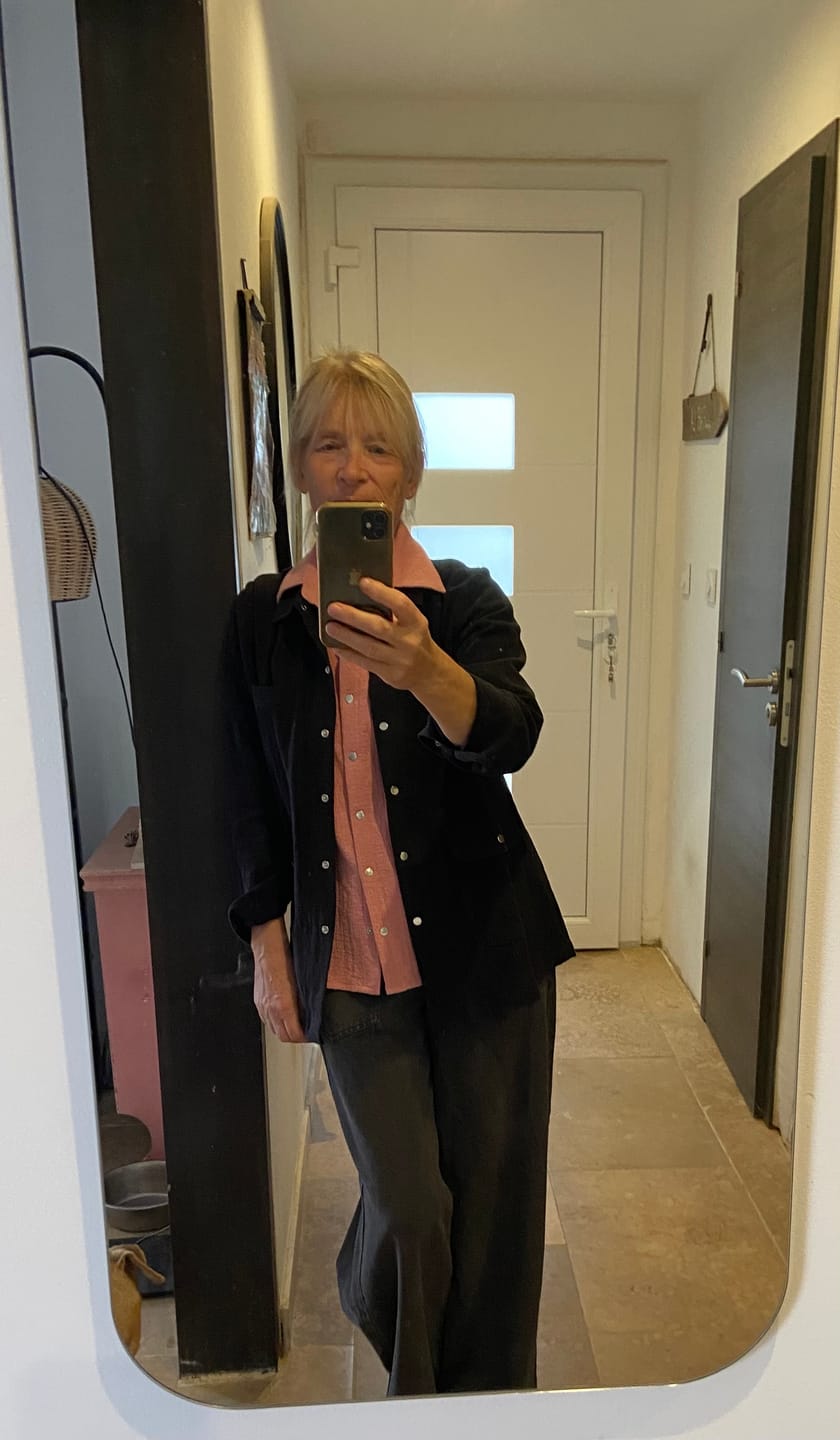 Customer photo review of Veste Véga - lin stone wash noir