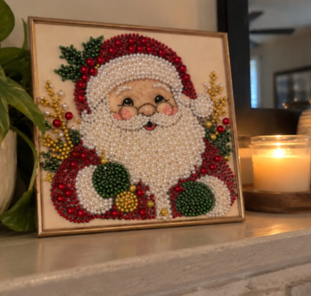 Customer photo review of Pearl Diamond Painting Kit - Cute Santa Face
