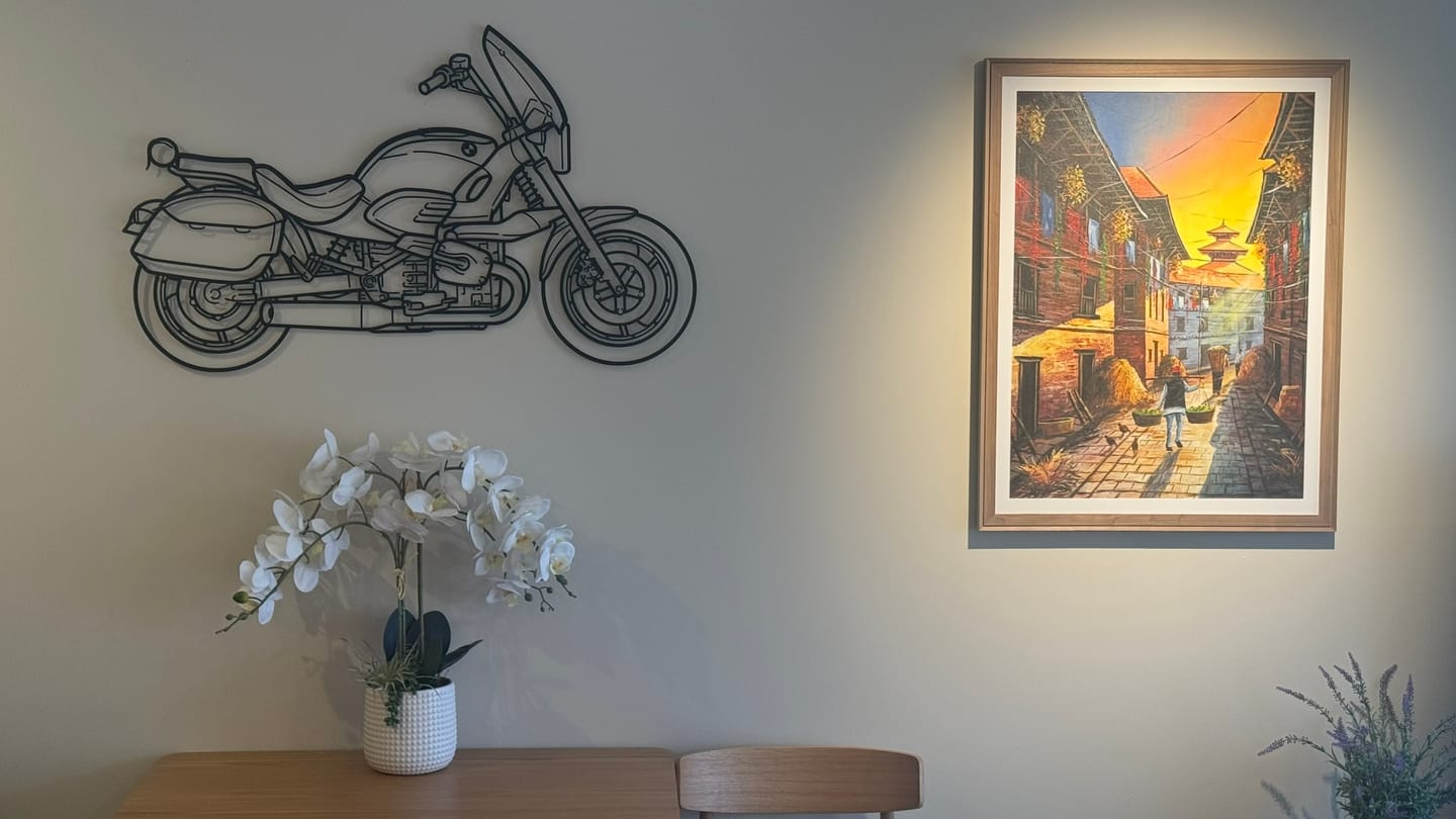 Customer photo review of Your Custom Bike Silhouette Metal Wall Art Service