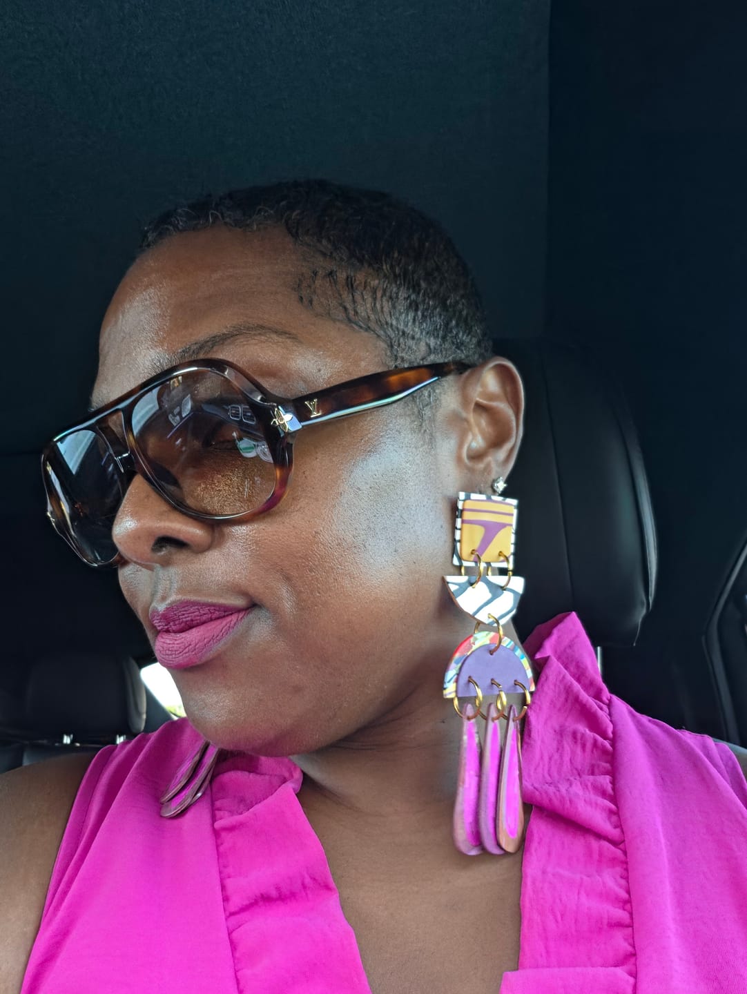 Customer photo review of TABI Tammy - Mixed Print Stud & Dangle