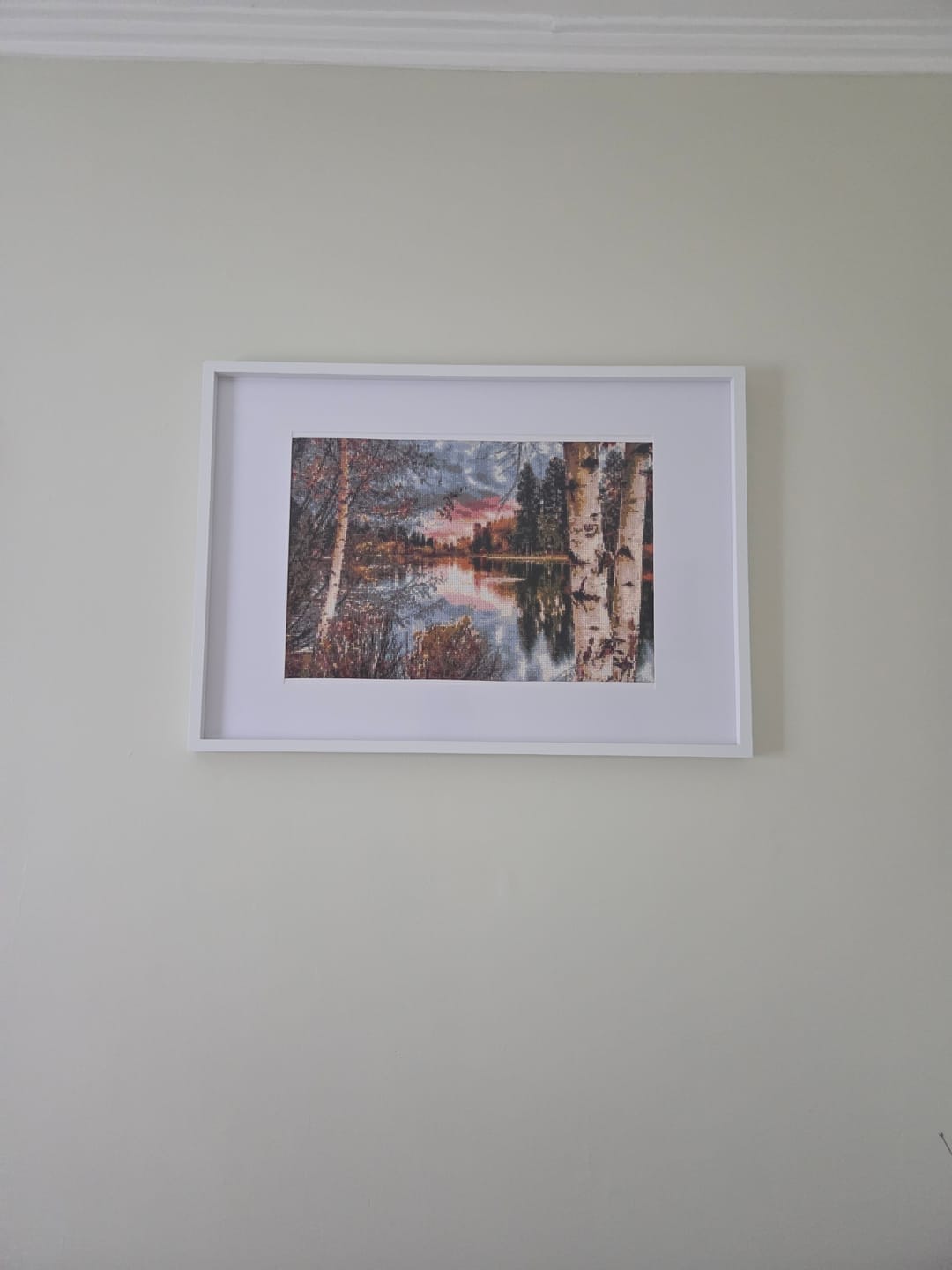Customer photo review of Full Drill - 5D DIY Diamond Painting Kits Amazing Landscape Sunset Lake Forest
