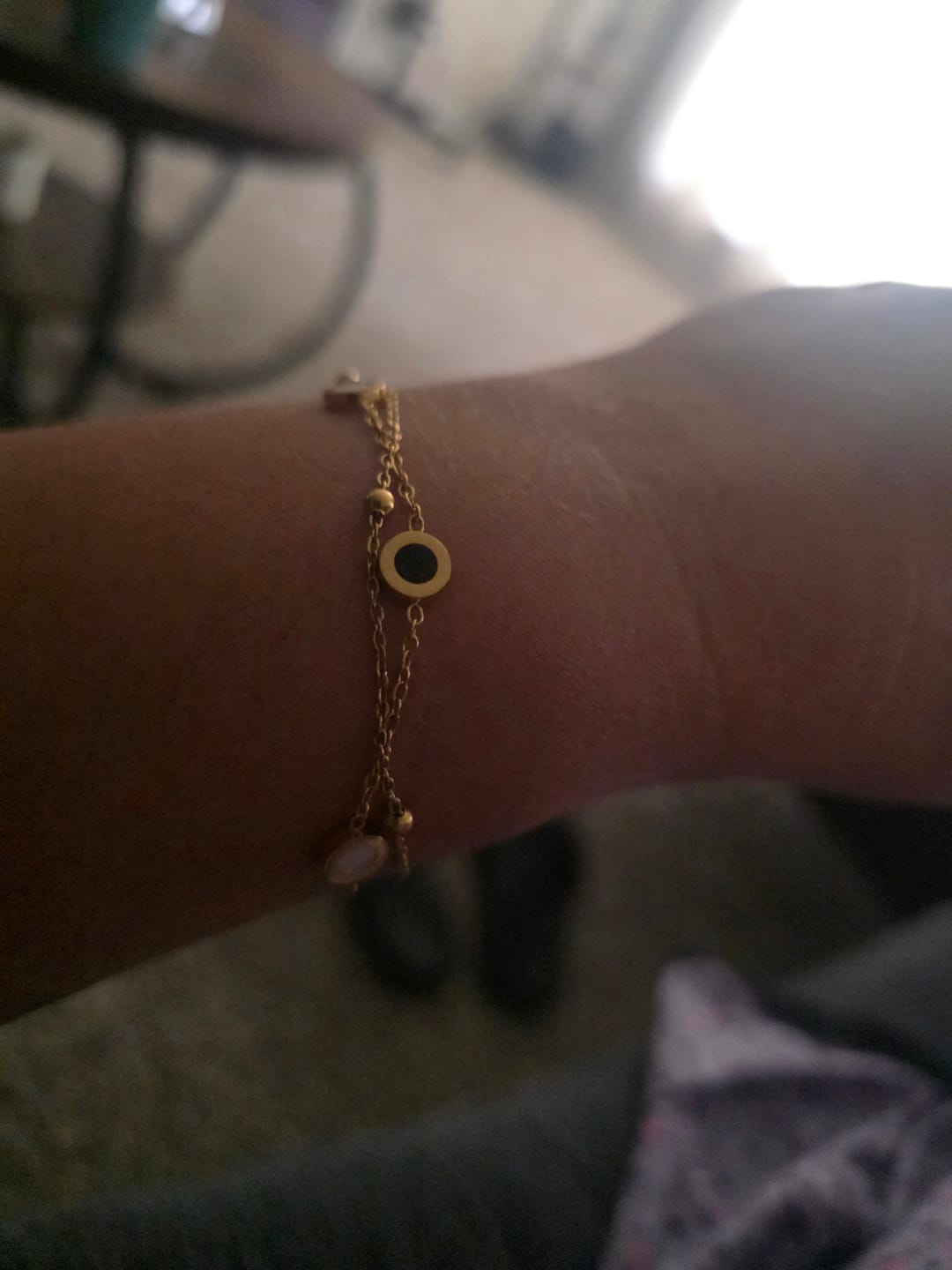 Customer photo review of Onyx & White Stone Bracelet