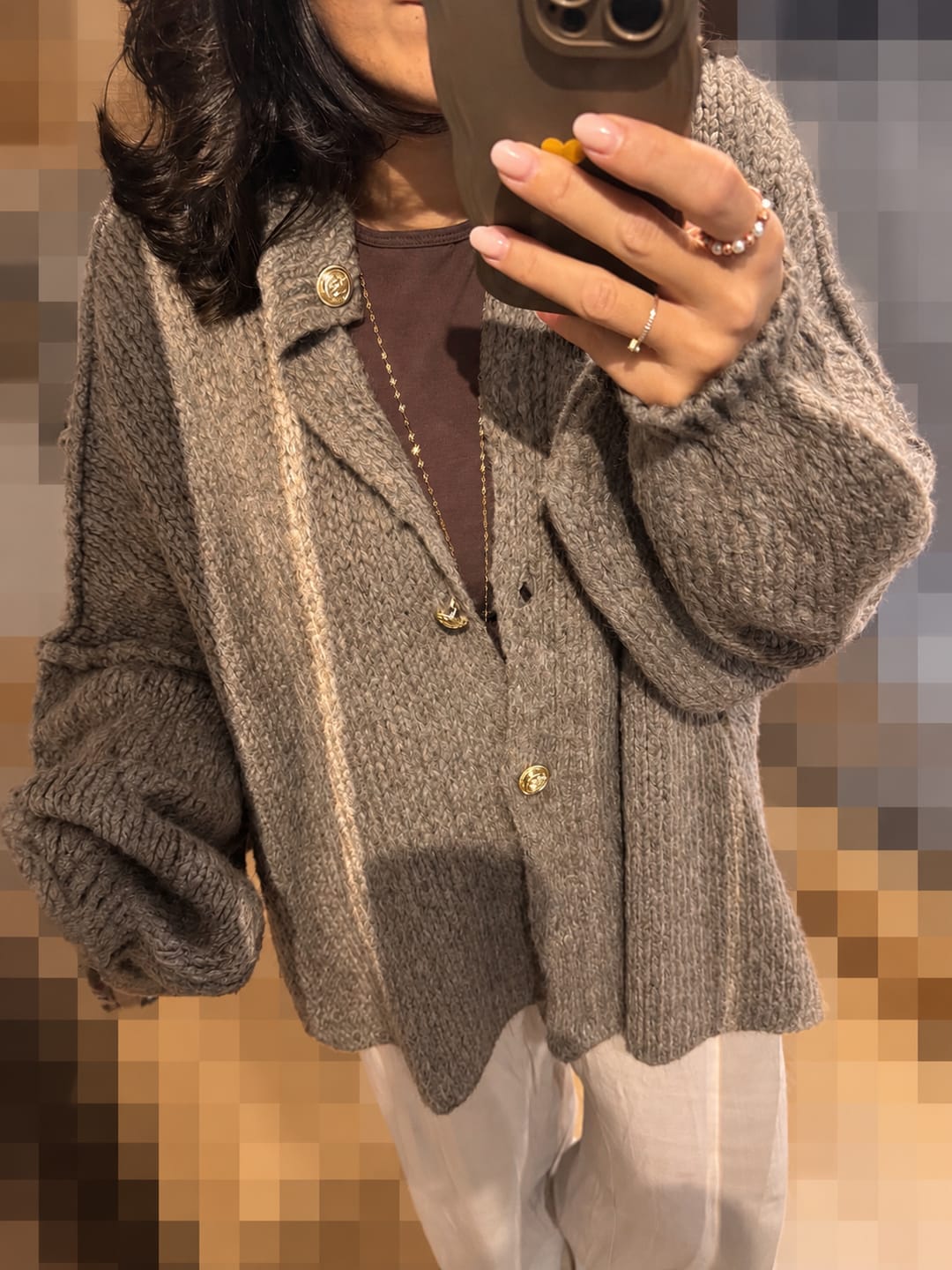 Customer photo review of Limited Bundle Oversized Cardigan "CozyGlam" & Rock "Summer"