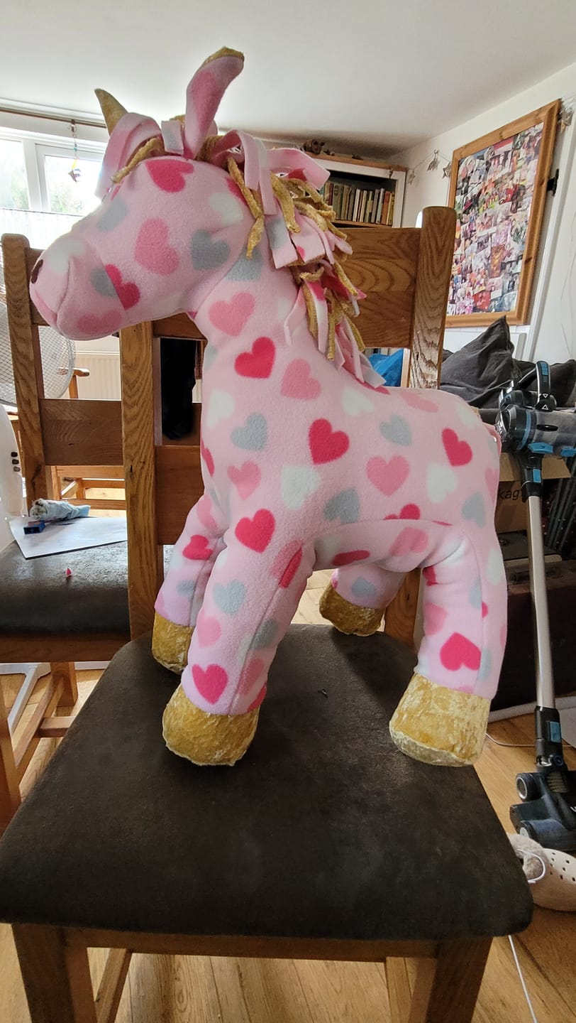 Customer photo review of Hearts on Baby Pink Anti Pill Polar Fleece Fabric