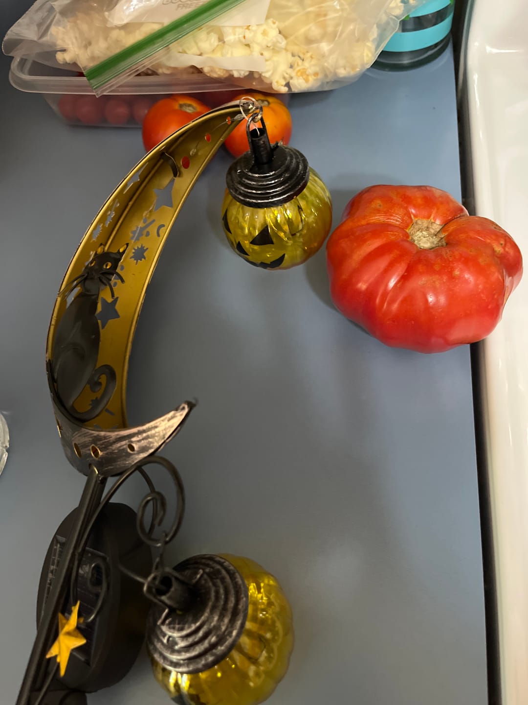 Customer photo review of Halloween Pumpkin Moon Garden Stake Light