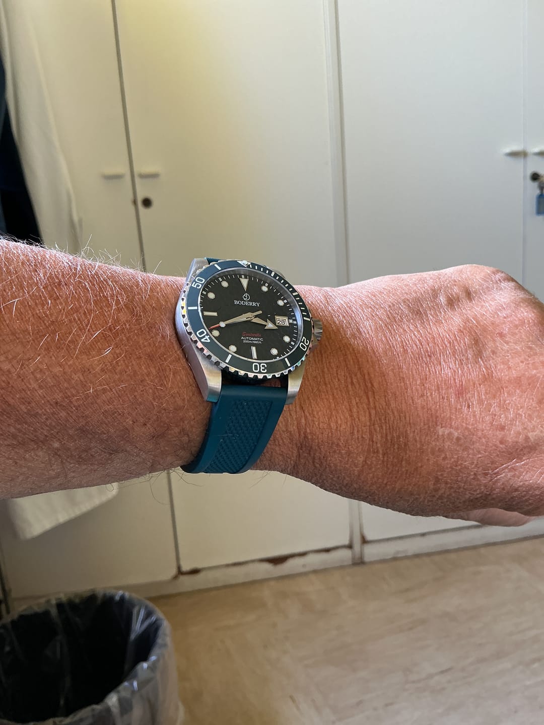 Customer photo review of SEATURTLE.OCEAN(TITANIUM) - Automatic Titanium Diver Watch | Sea Blue