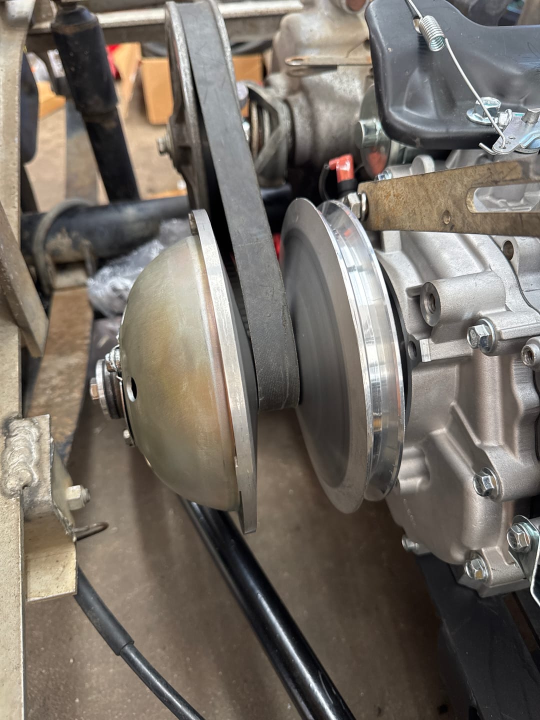Customer photo review of Billet V-Belt Starter/Gen Pulley