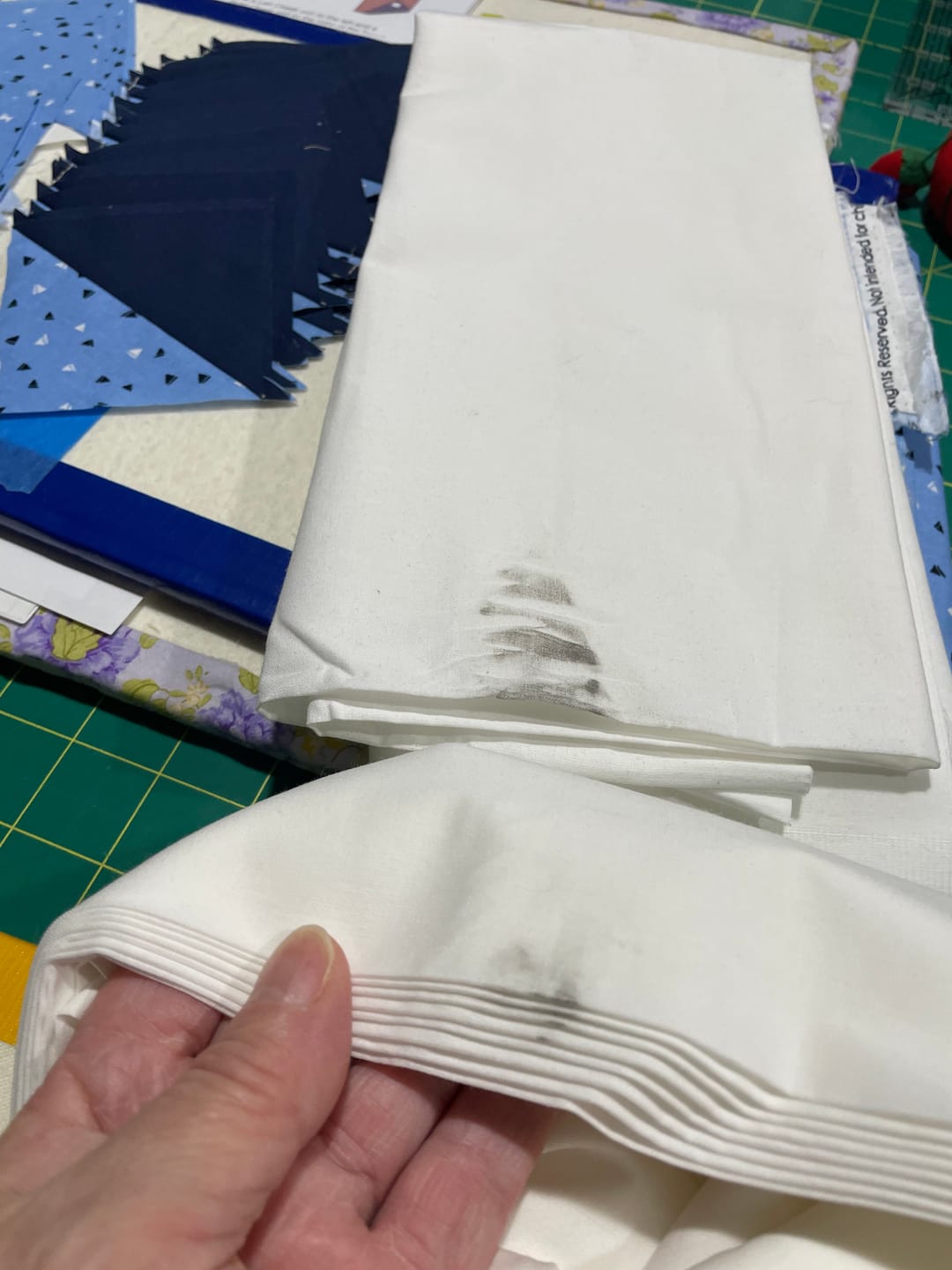 Customer photo review of $40 Whole 8 Yard Bolt Solid White Sew Classics Solids