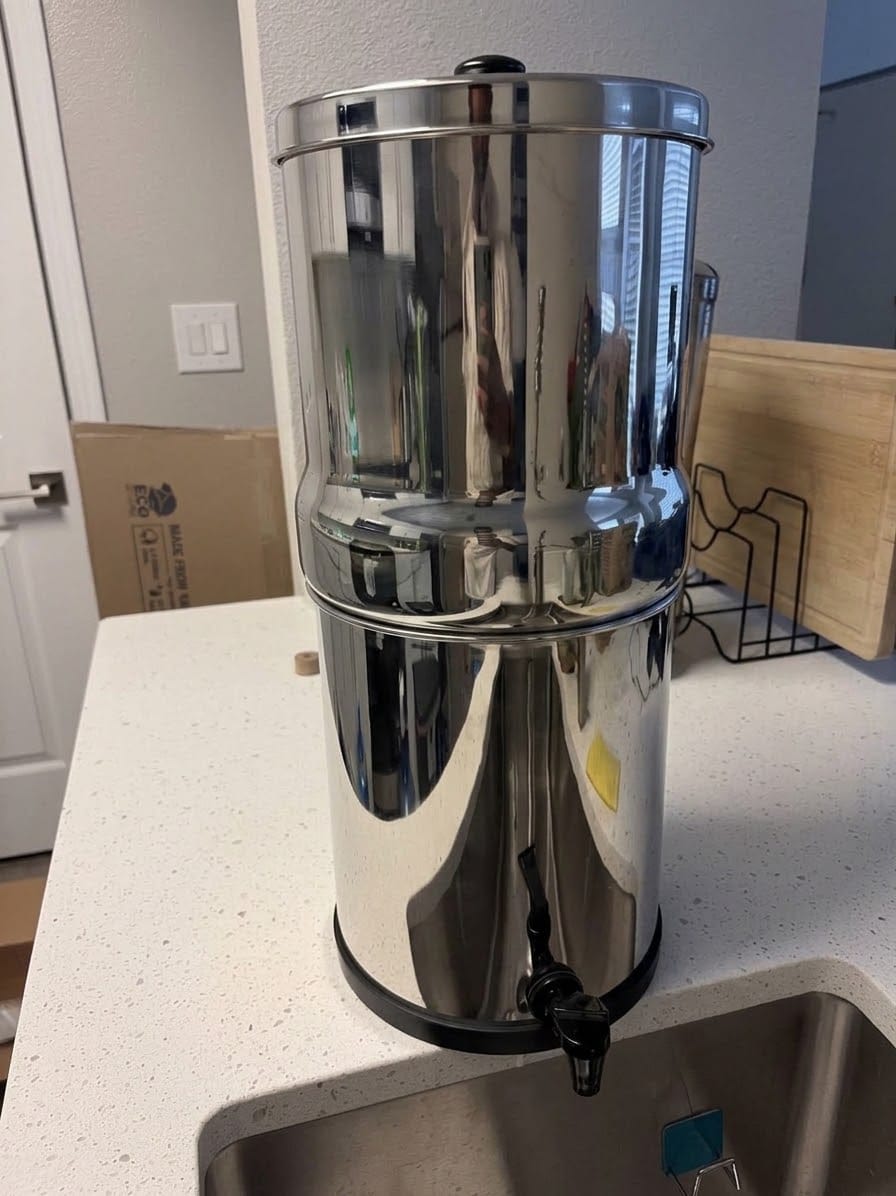 Customer photo review of Purroa Countertop Water Filter – Stainless Steel