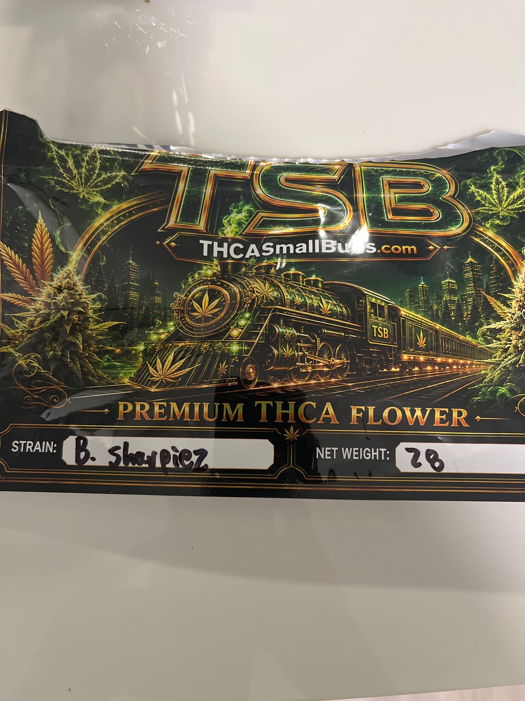Customer photo review of Blue Sharpiez THCA Flower