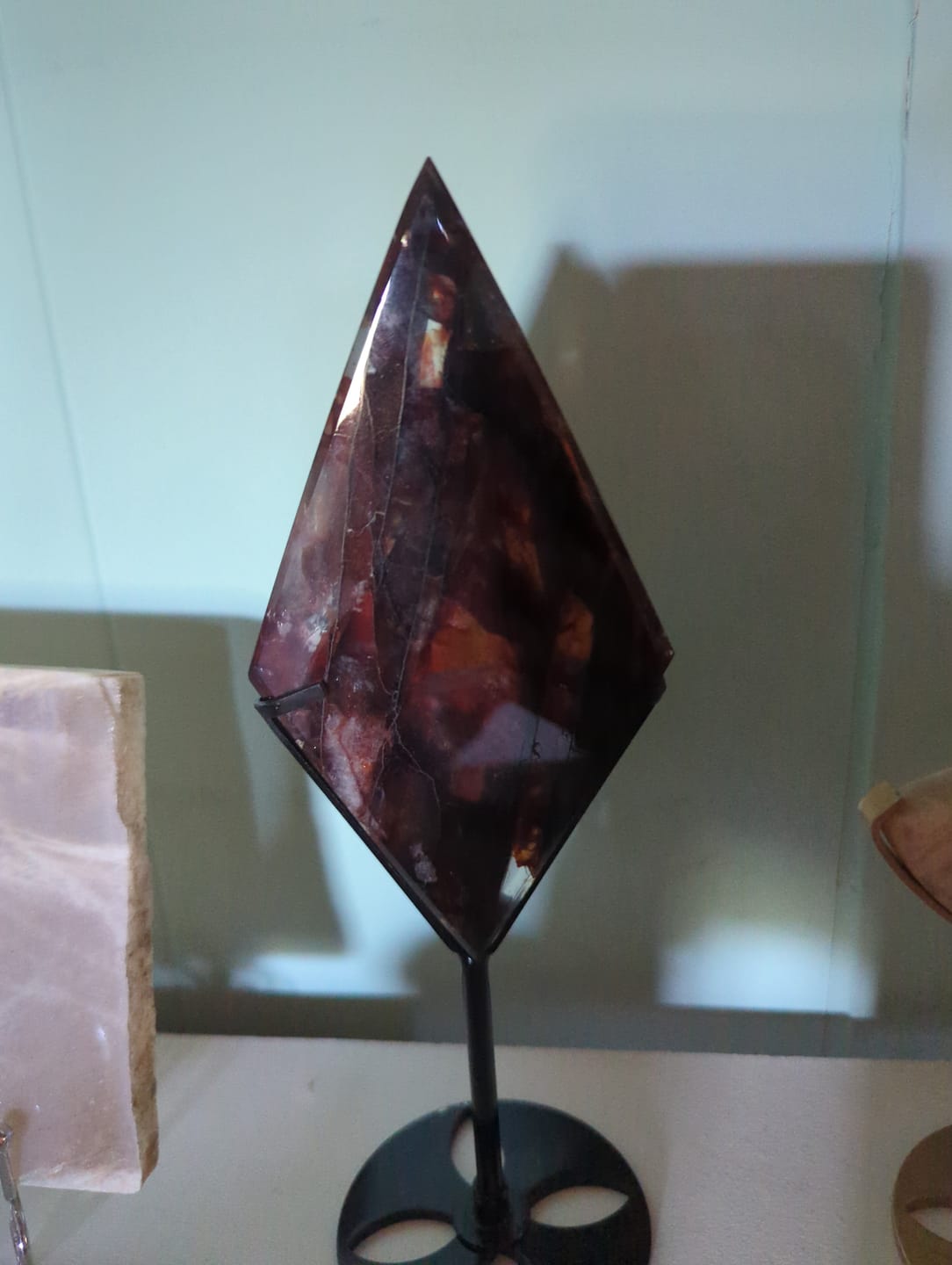 Customer photo review of Unique,A Slightly Imperfect Natural Fire Quartz Crystal Diamond Slice