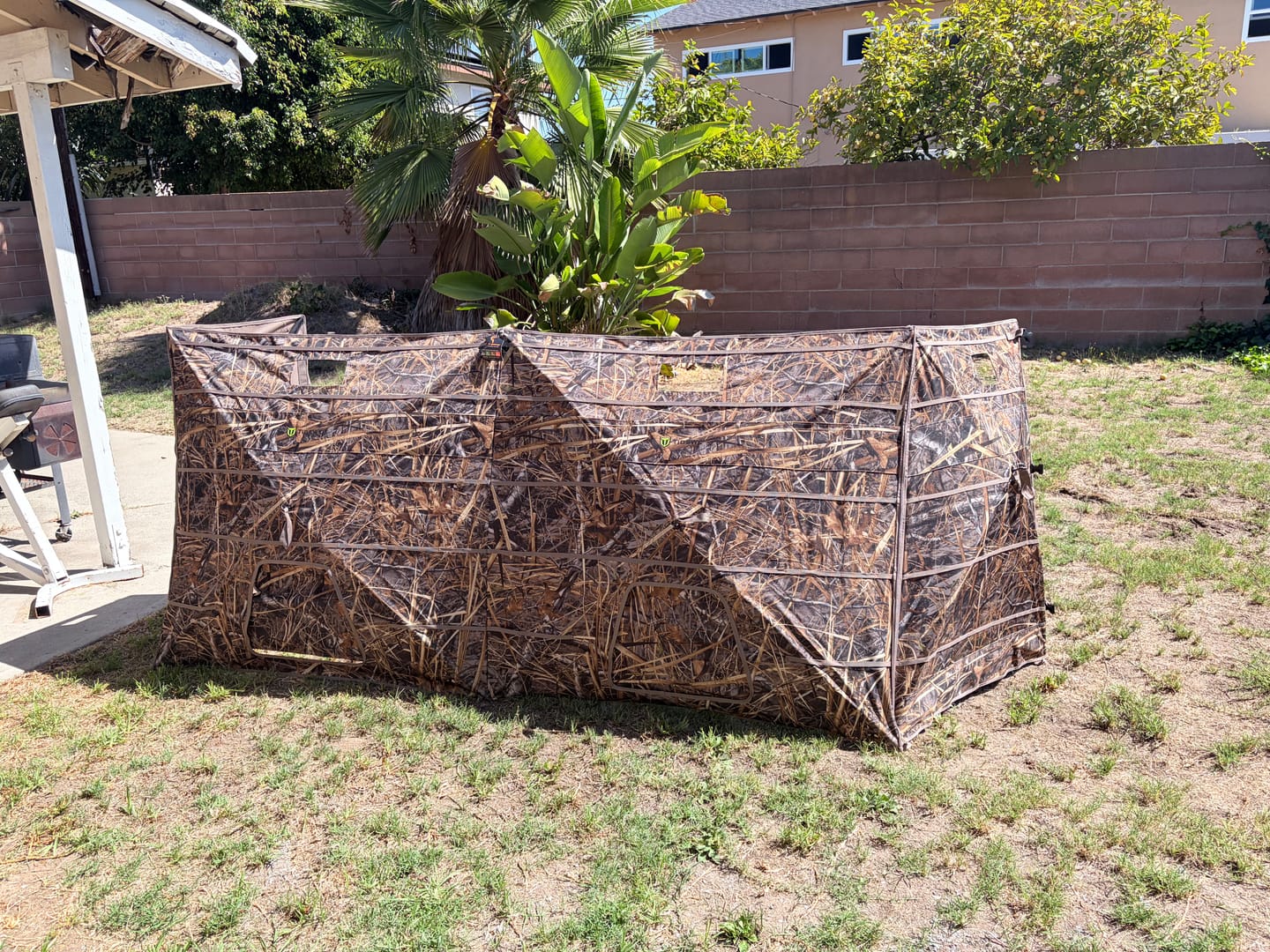 Customer photo review of Modular Panel Hunting Blind | A-Frame Pop Up Duck & Goose Blinds | Portable 3-4 Person Waterfowl Ground Blind Camo