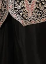 Customer photo review of Black Chinon Embroidered Suit Set