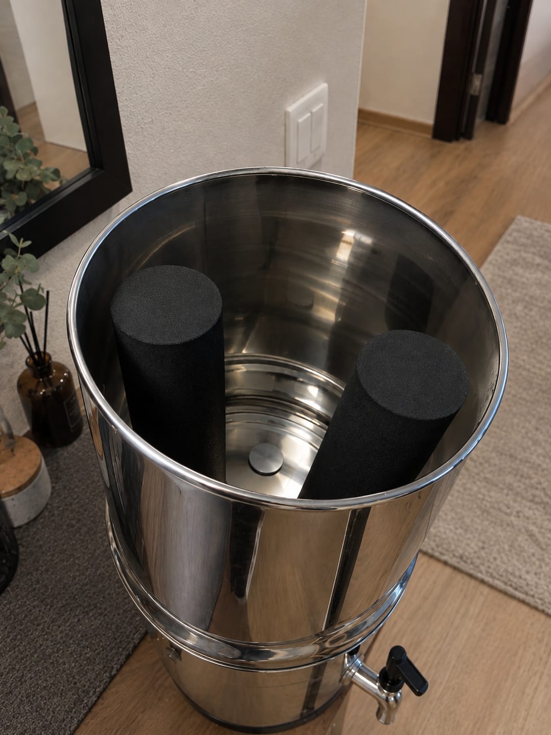 Customer photo review of Purroa Countertop Water Filter – Stainless Steel
