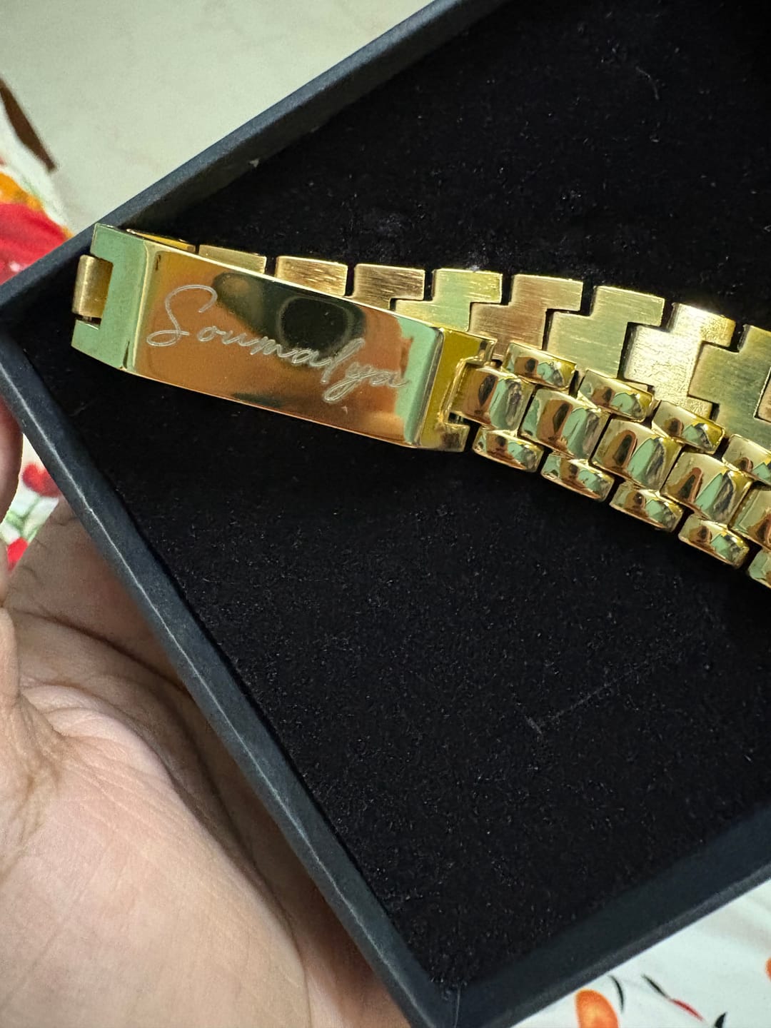 Customer photo review of Personalised Stark Bracelet