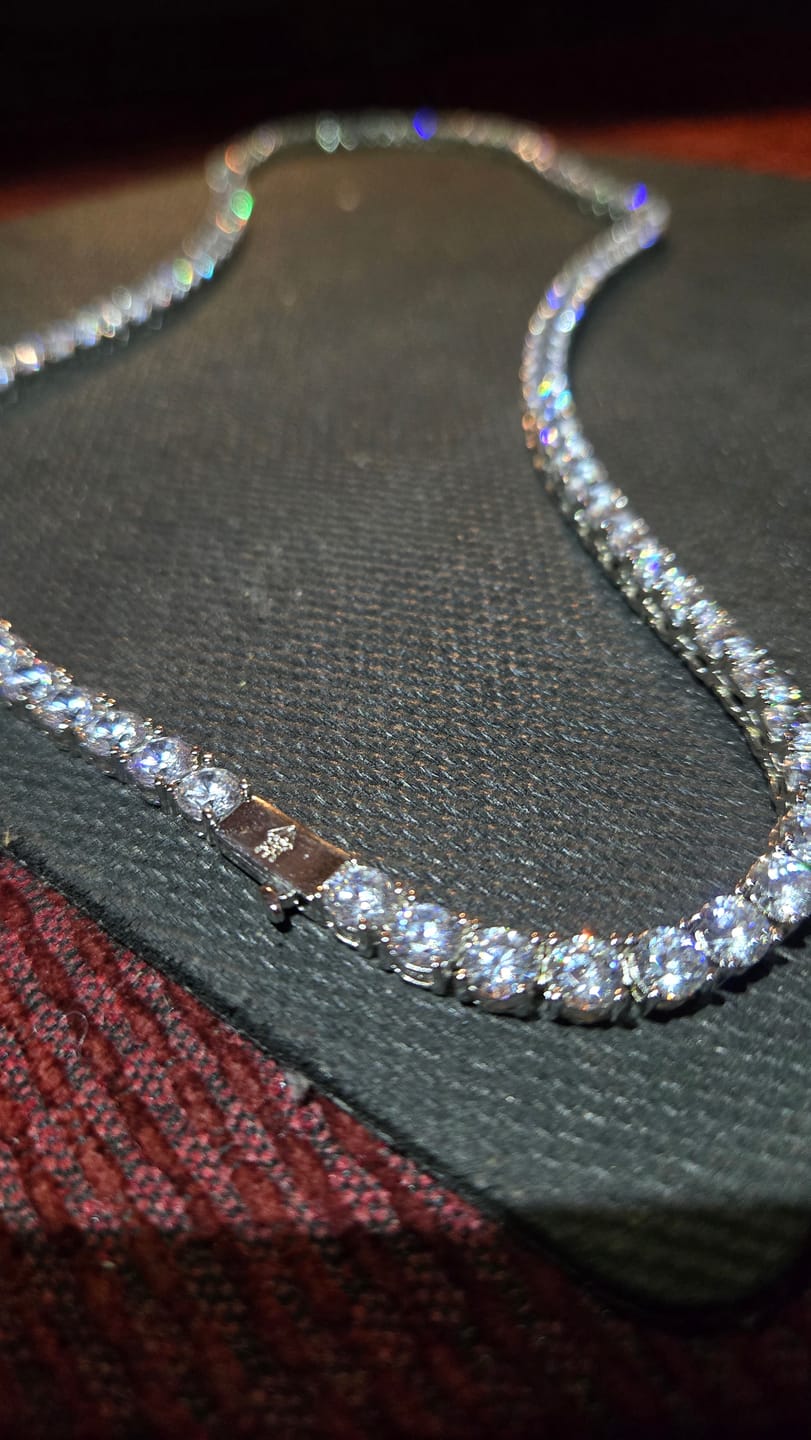 Customer photo review of 5mm Moissanite Tennis Chain - Silver - D Color - VVS1