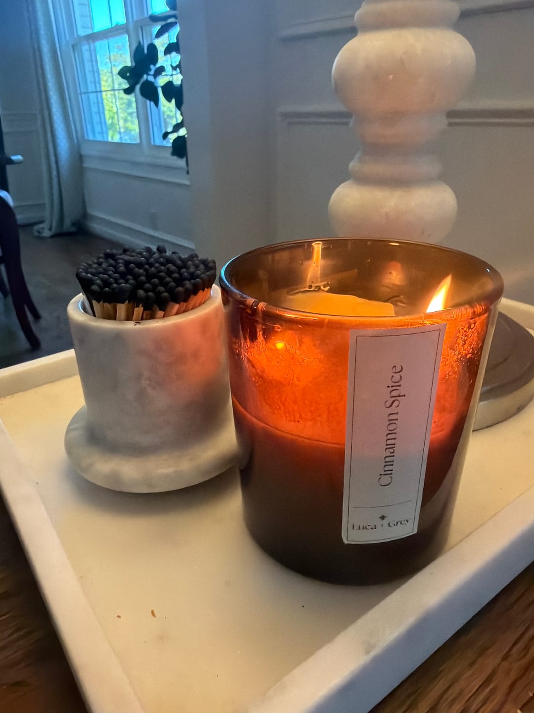 Customer photo review of Cinnamon + Spice Beeswax Candle
