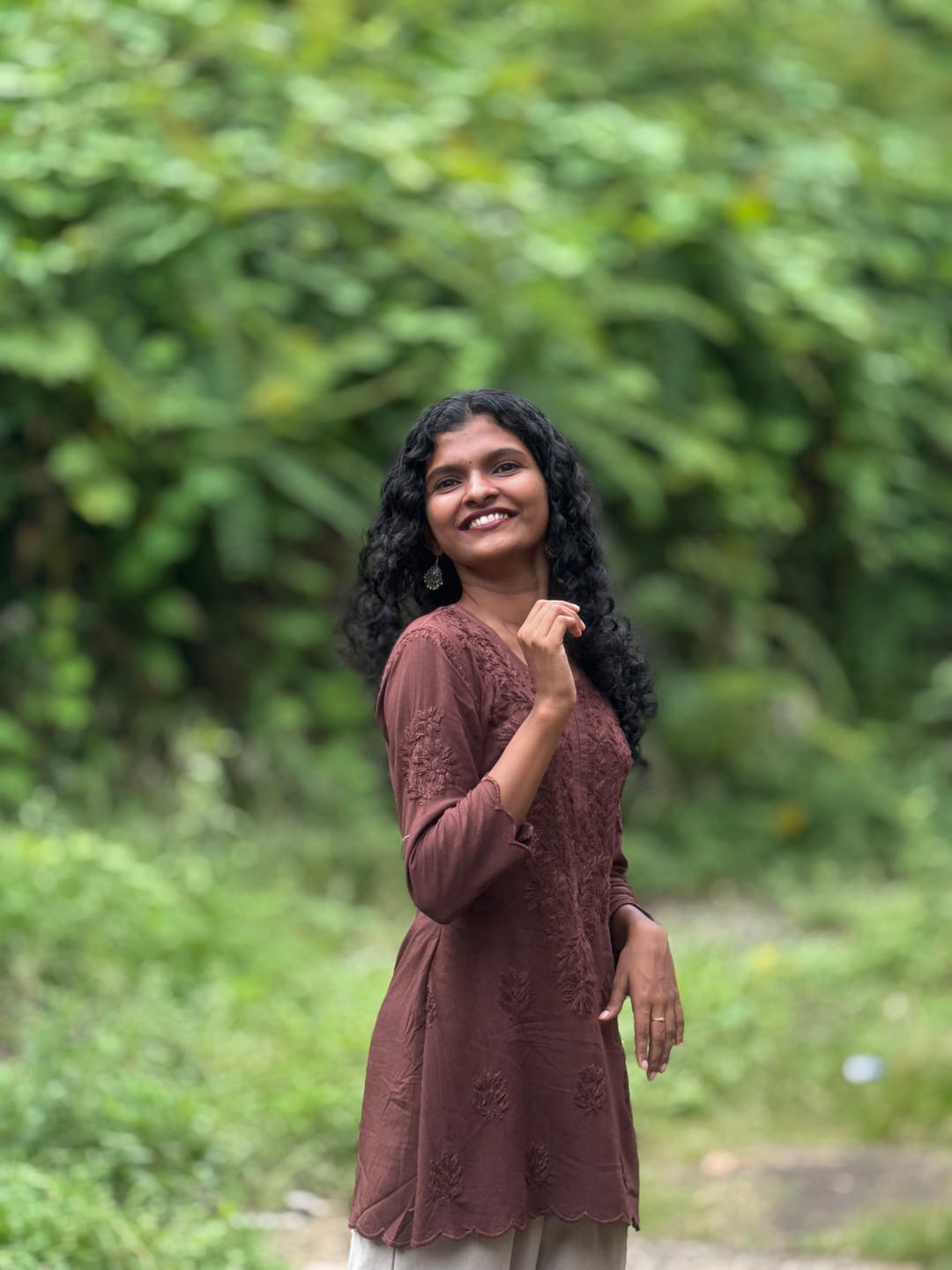 Customer photo review of Gul Chocolate Brown Scalloped Short Kurta