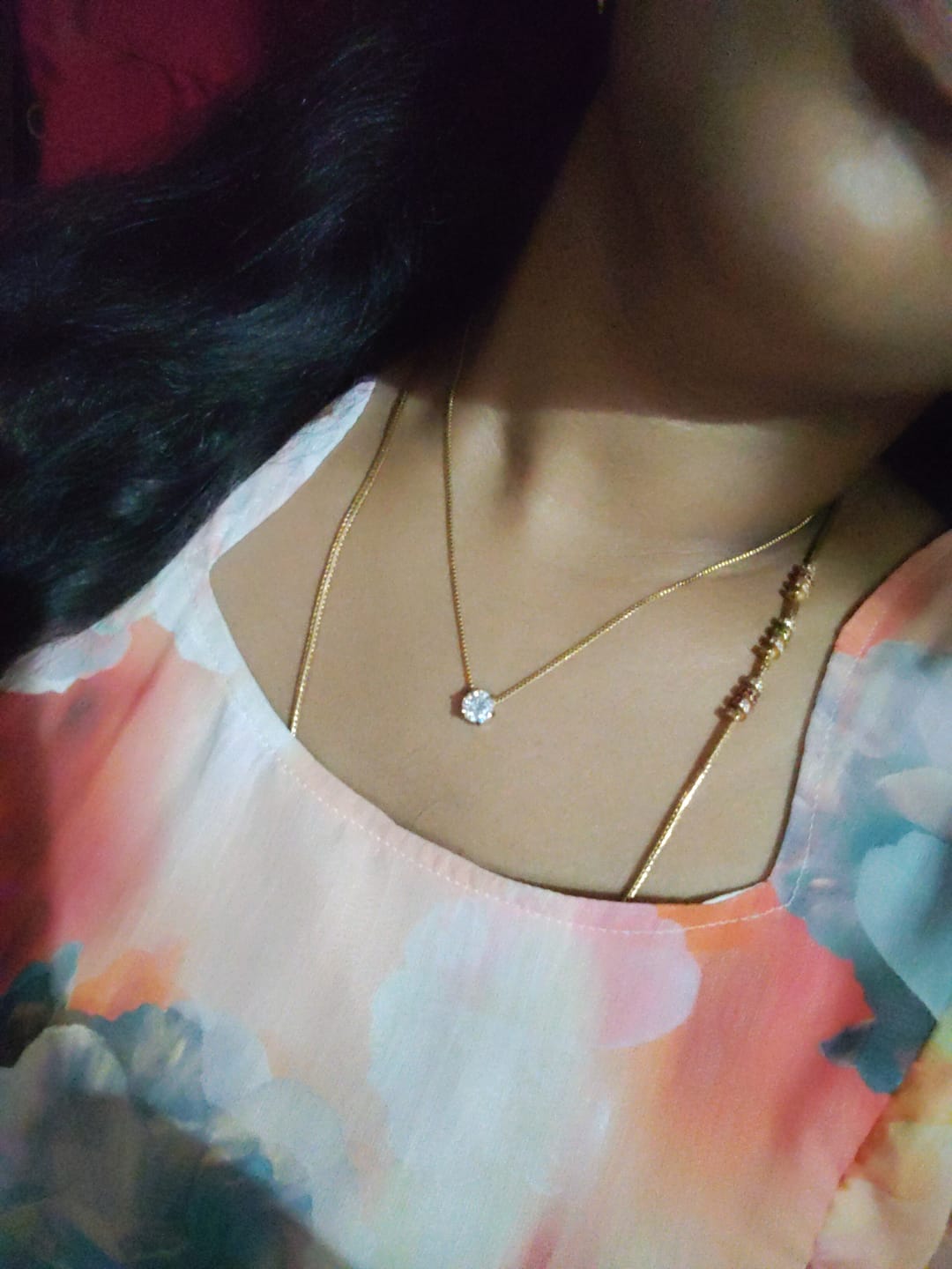 Customer photo review of Round Solitaire Necklace