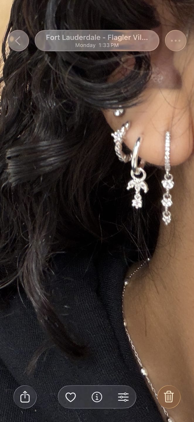 Customer photo review of Snowflake Huggies (Gold Preorder, To ship September 10th. Silver ready to ship)